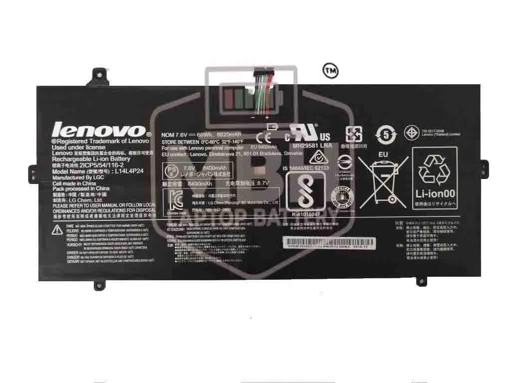 L14L4P24 66Wh Laptop Battery for Lenovo Yoga 900-13ISK 900-13ISK2 Yoga 3 Pro Yoga 4 Pro Series